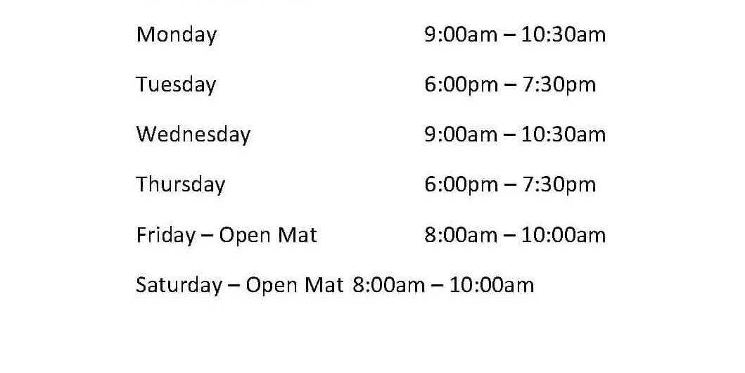 5 Stones Jiu-jitsu Class Schedule